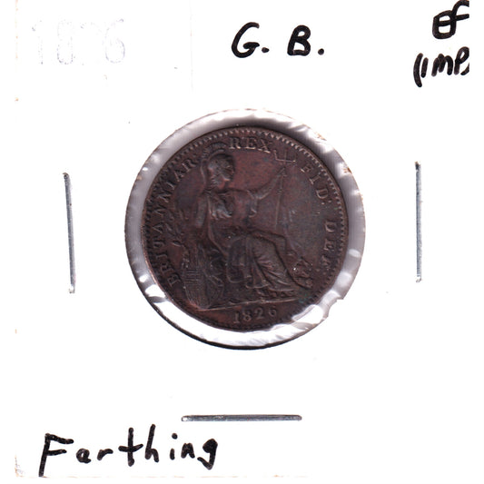 Great Britain 1826 Farthing Extra Fine (EF-40) Impaired