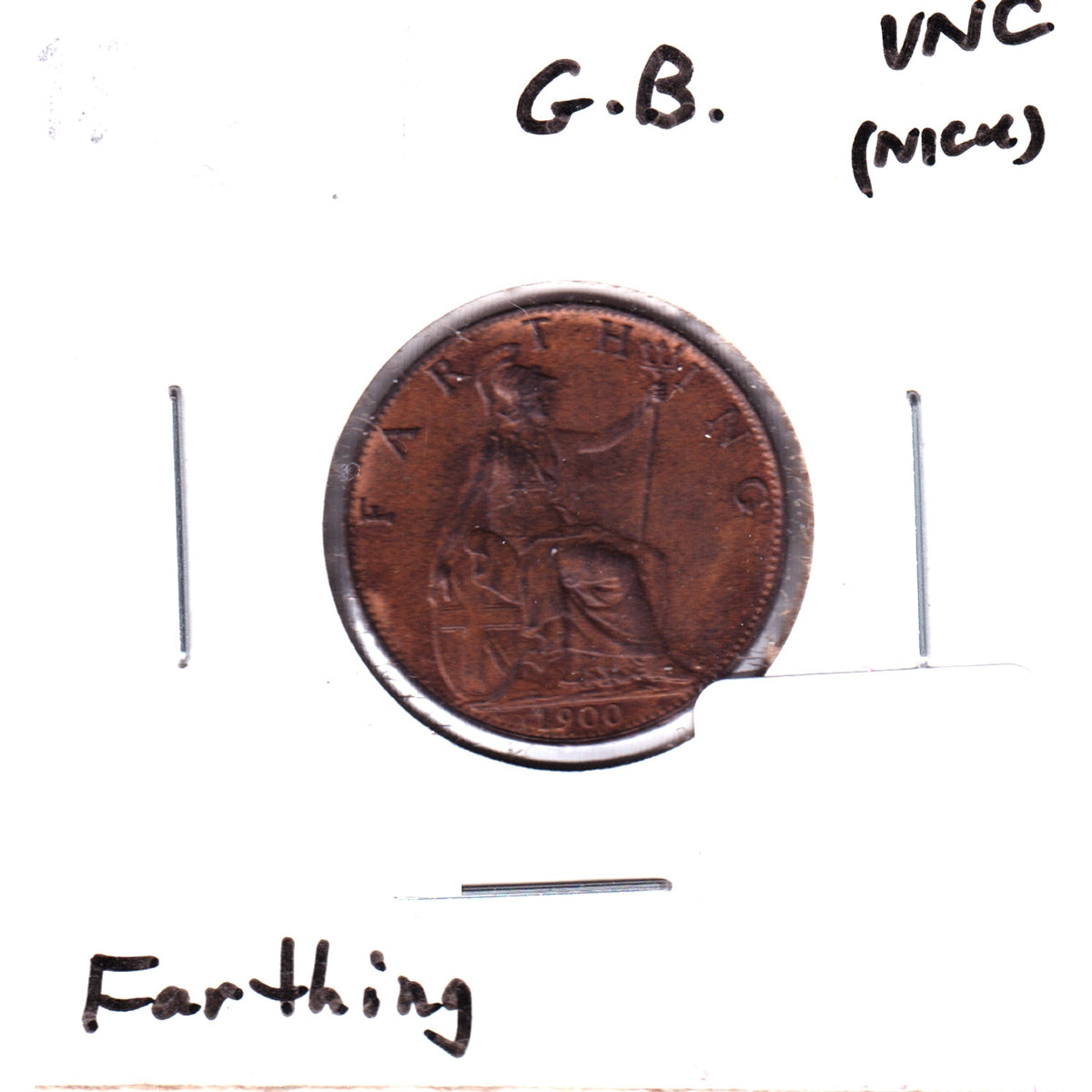 Great Britain 1900 Farthing Uncirculated (MS-60) Nick