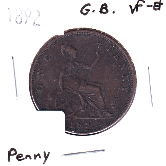 Great Britain 1892 Penny VF-EF (VF-30)