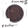 Guernsey 1864 8 Doubles VF-EF (VF-30)