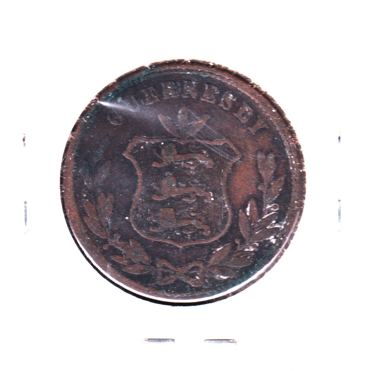 Guernsey 1864 8 Doubles VF-EF (VF-30)