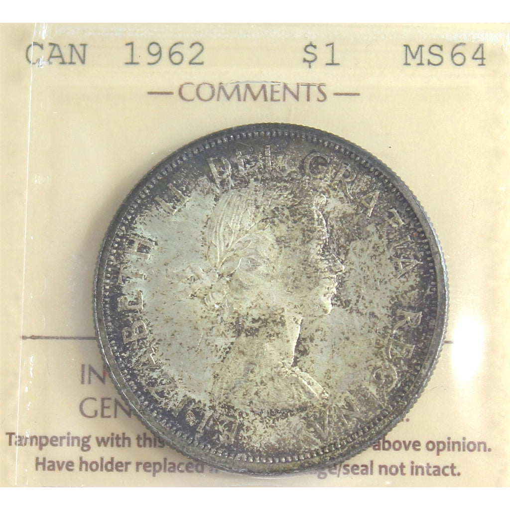 1962 Canada Dollar ICCS Certified MS-64