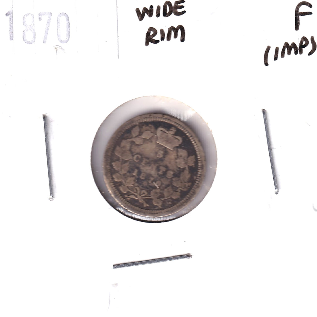 1870 Wide Rim Canada 5-cents Fine (F-12) Impaired