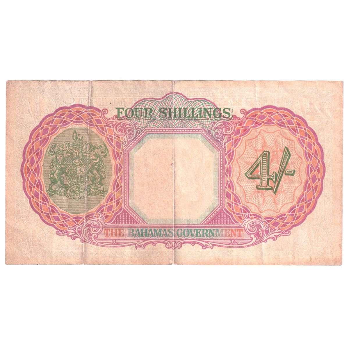 Bahamas Note, Pick #9e 1936 4 Shillings, VF-EF (VF-30) Tear