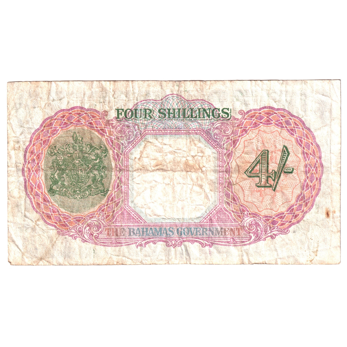 Bahamas Note, Pick #9a 1936 4 Shillings, Very Fine (VF-20) Stains