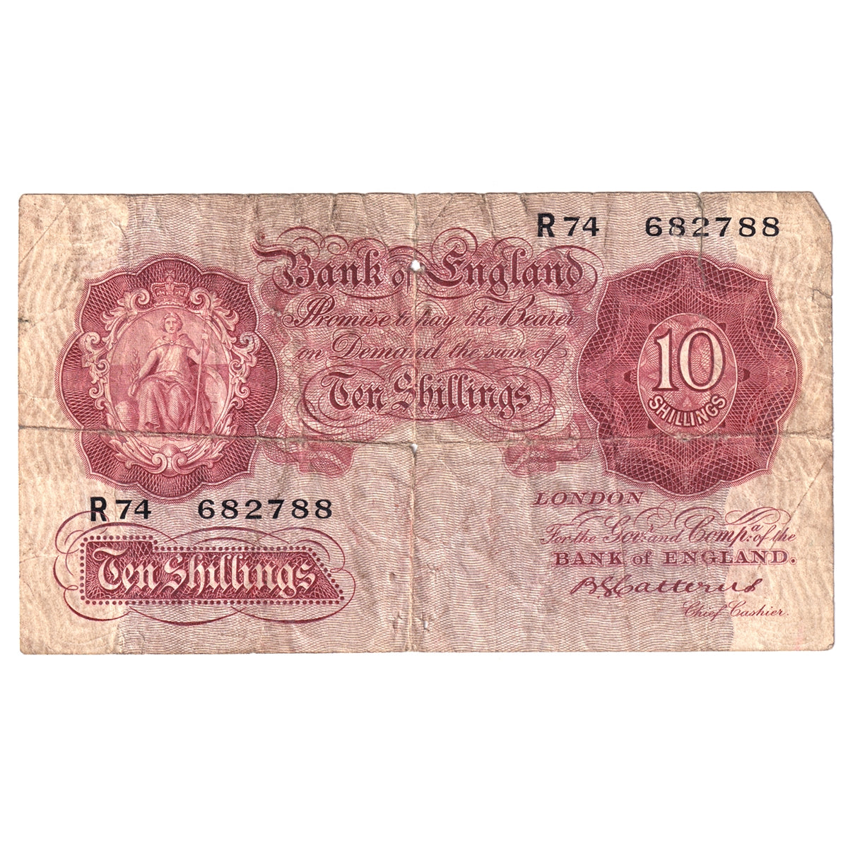 Great Britain Note BE21b 1930 10 Shillings, Circ