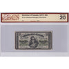 DC-1c 1870 Dominion 25-cent Shinplaster, D-H Plain Series, BCS Certified VF-20 (Holes)