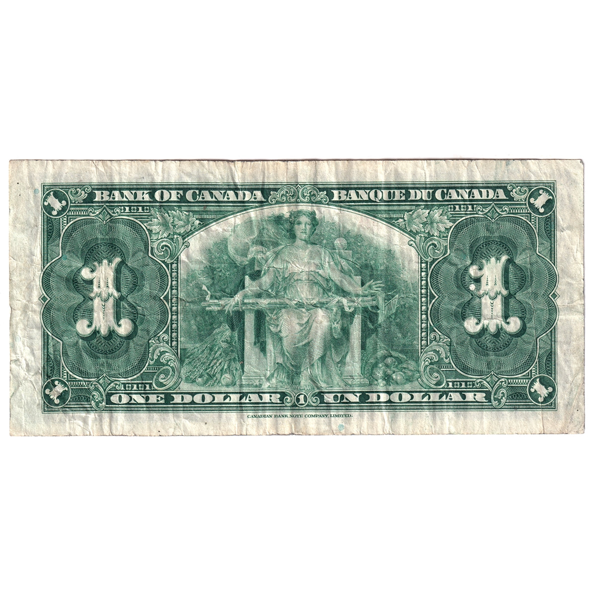 BC-21a 1937 Canada $1 Osborne-Towers, C/A, VF (Hole)