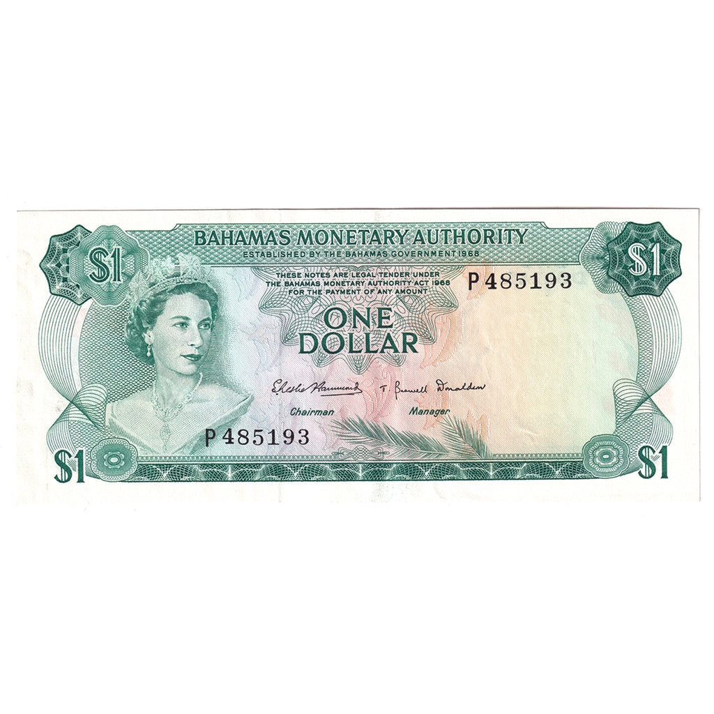 Bahamas Note, 1968 1 Dollar, Pick #27a, AU