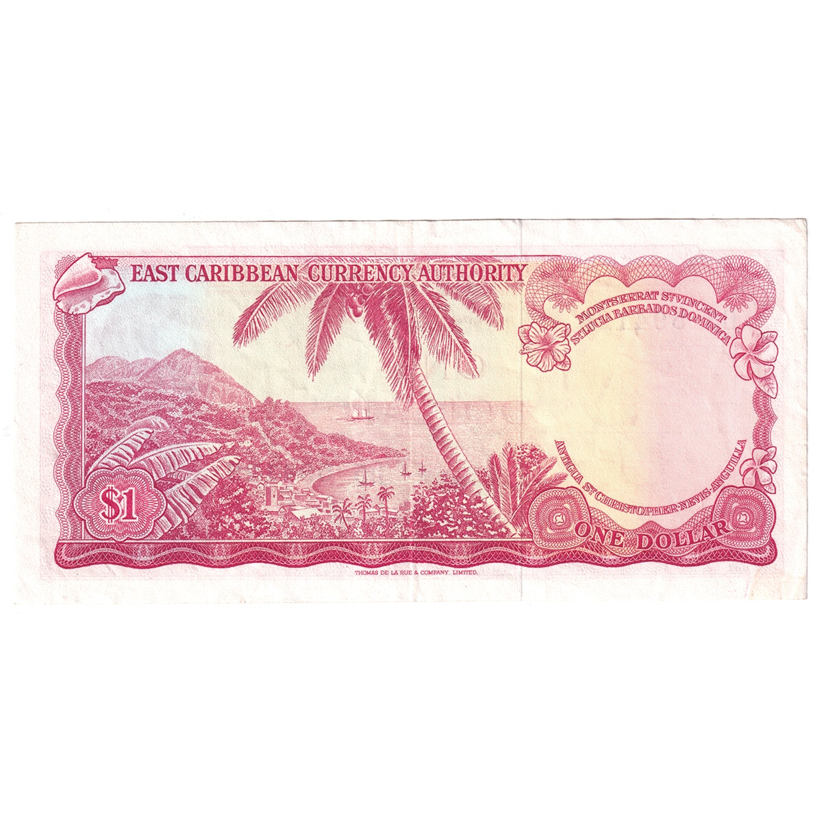 East Caribbean States Note, 1965 1 Dollar, Signature 2, Pick #13a, EF-AU