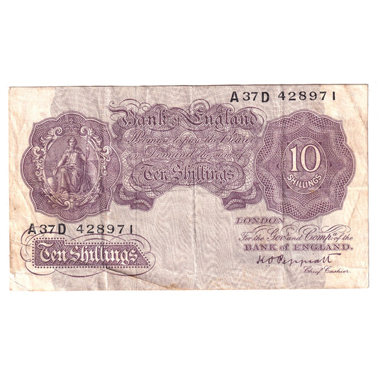 Great Britain Note, 1940 10 Shillings, A_D, BE24d, VF (Writing)