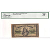 DC-1c 1870 Dominion 25-cent Shinplaster, Plain, Legacy Cert. VF-20 (Small Edge Splits)